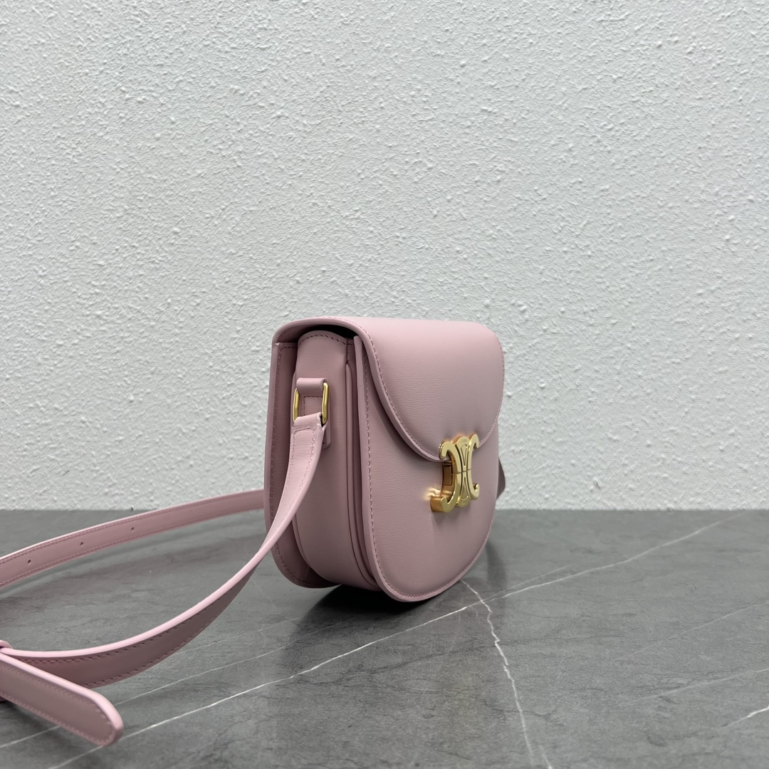 Celine Besace Clea Shoulder Bag In Shiny Calfskin Pink 110413